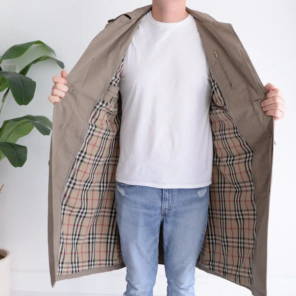 Tip Top Vintage Beige Trench Coat Henley Edition w/  Plaid Liner ~Beige ~Size 40 - Picture 2 of 14